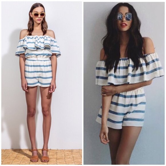 MARA HOFFMAN NOVELTY STRIPE RUFFLE SHORT AND TOP SET MSRP $335.00 Women’s XS - Picture 1 of 12